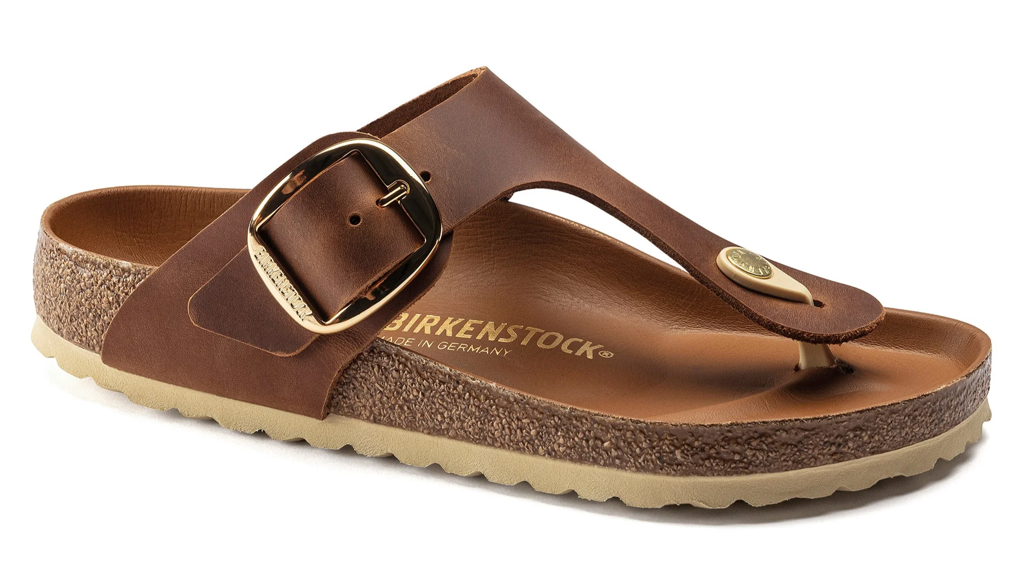 Gizeh Big Buckle Oiled Leather Cognac Regular Fit