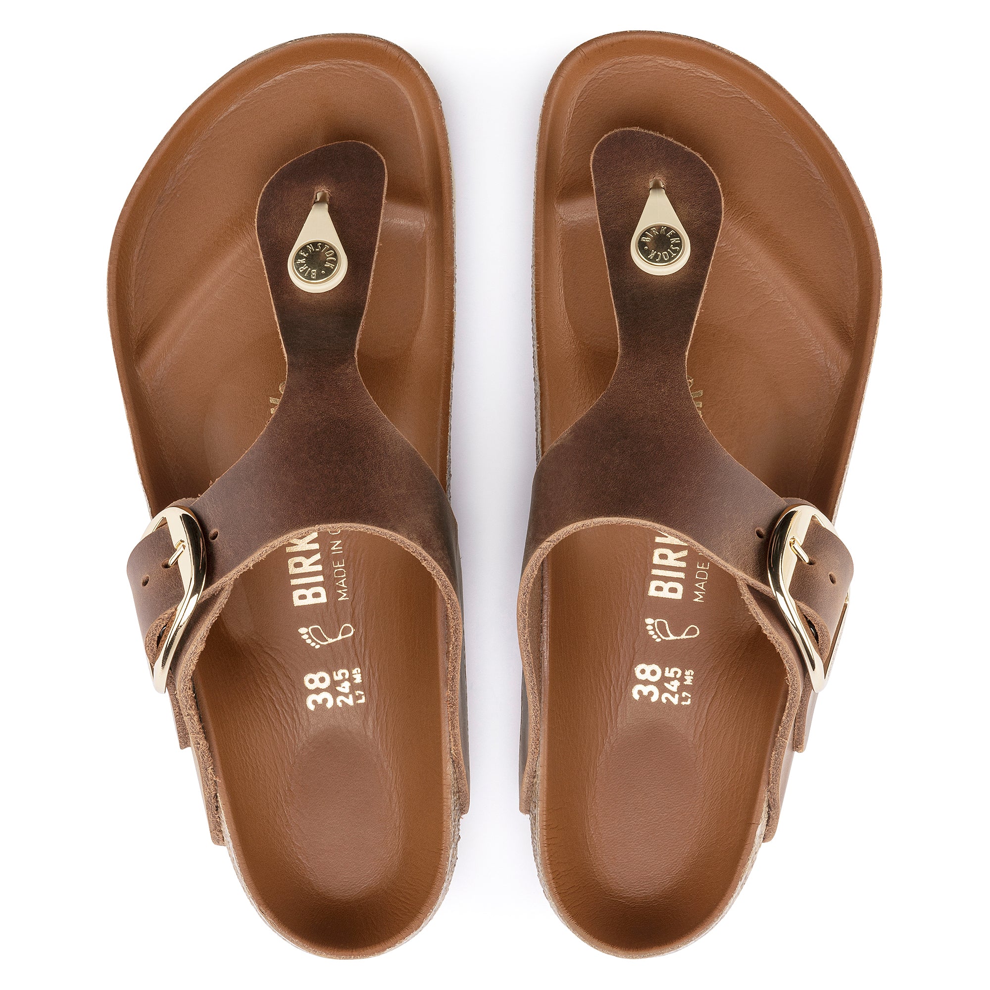 Gizeh Big Buckle Oiled Leather Cognac Regular Fit - Image 3