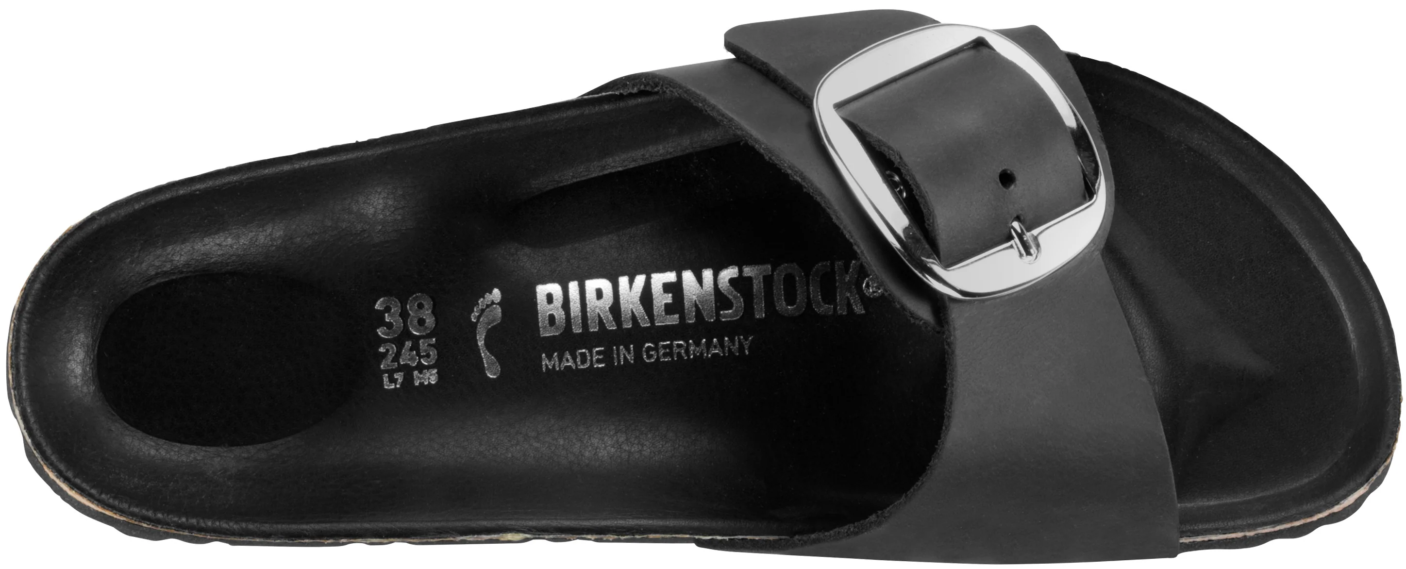 Madrid Big Buckle Oiled Leather Black -narrow Fit - Image 3