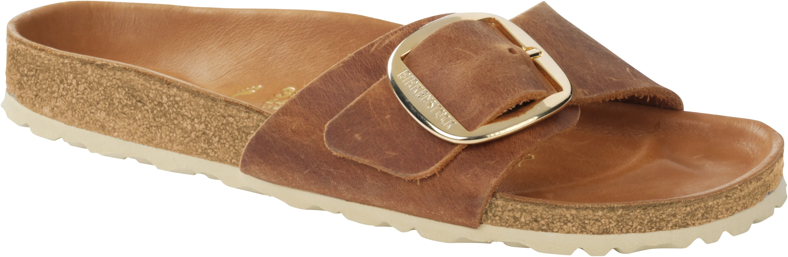 Madrid Big Buckle Oiled Leather Cognac -narrow Fit