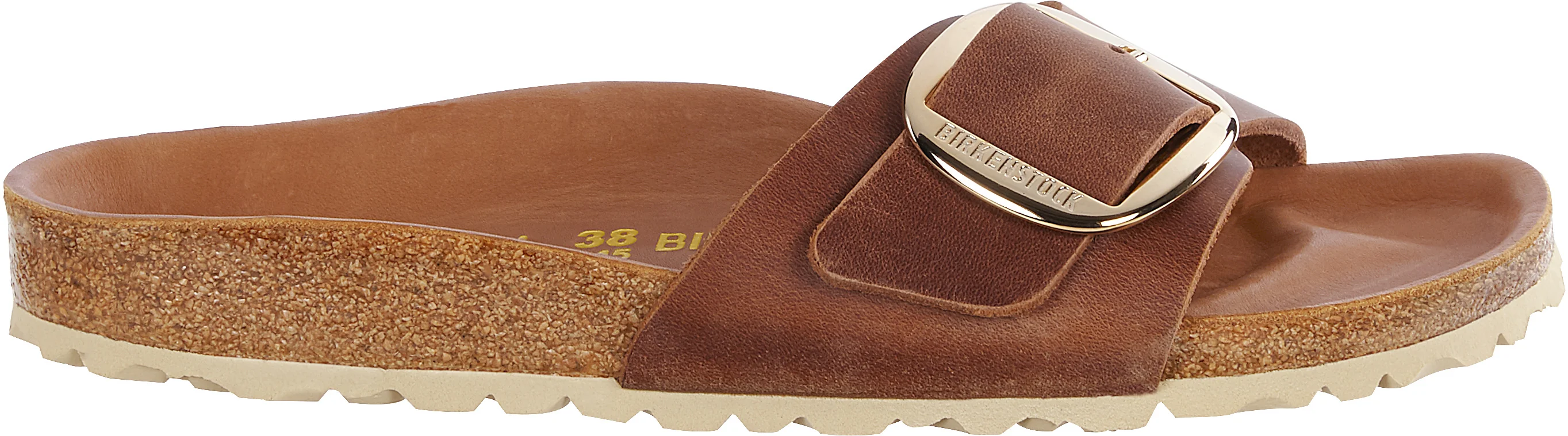 Madrid Big Buckle Oiled Leather Cognac -narrow Fit - Image 2