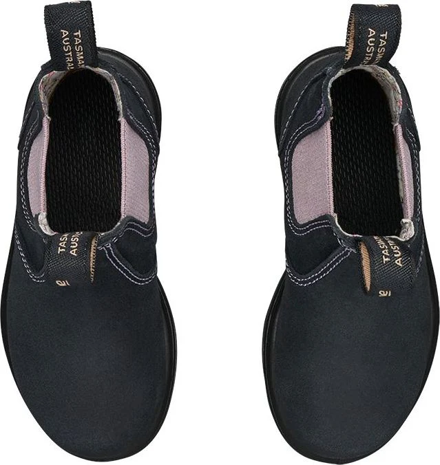 Blundstone 2195 - Kids Suede Navy With Pale Pink Elastic - Image 4