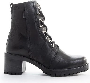 Black Lace Up On Block Heel