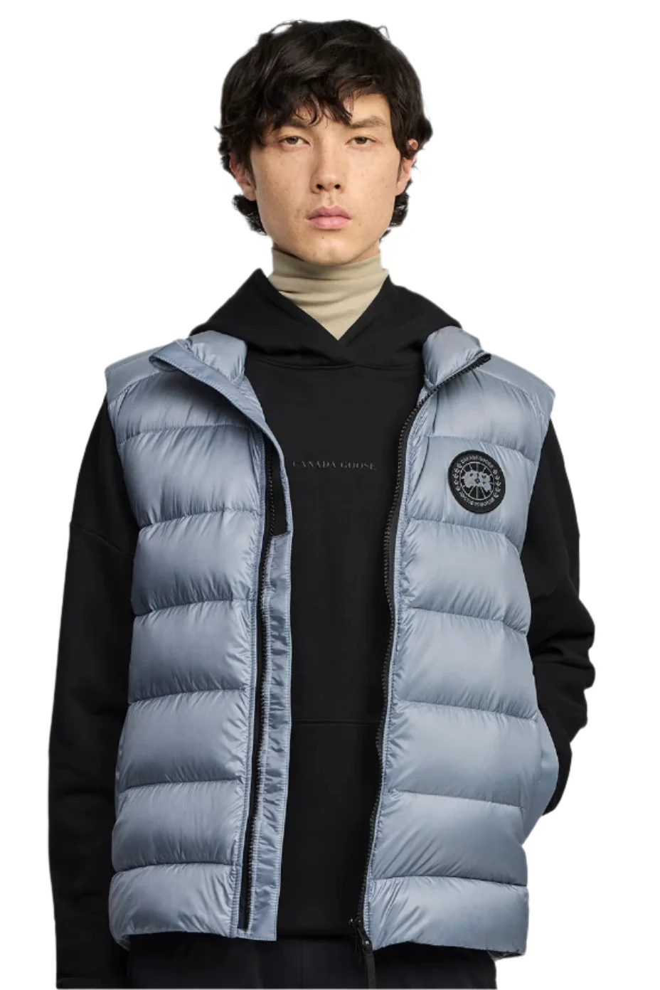 Crofton Vest Black Disc Light Ozone Blue