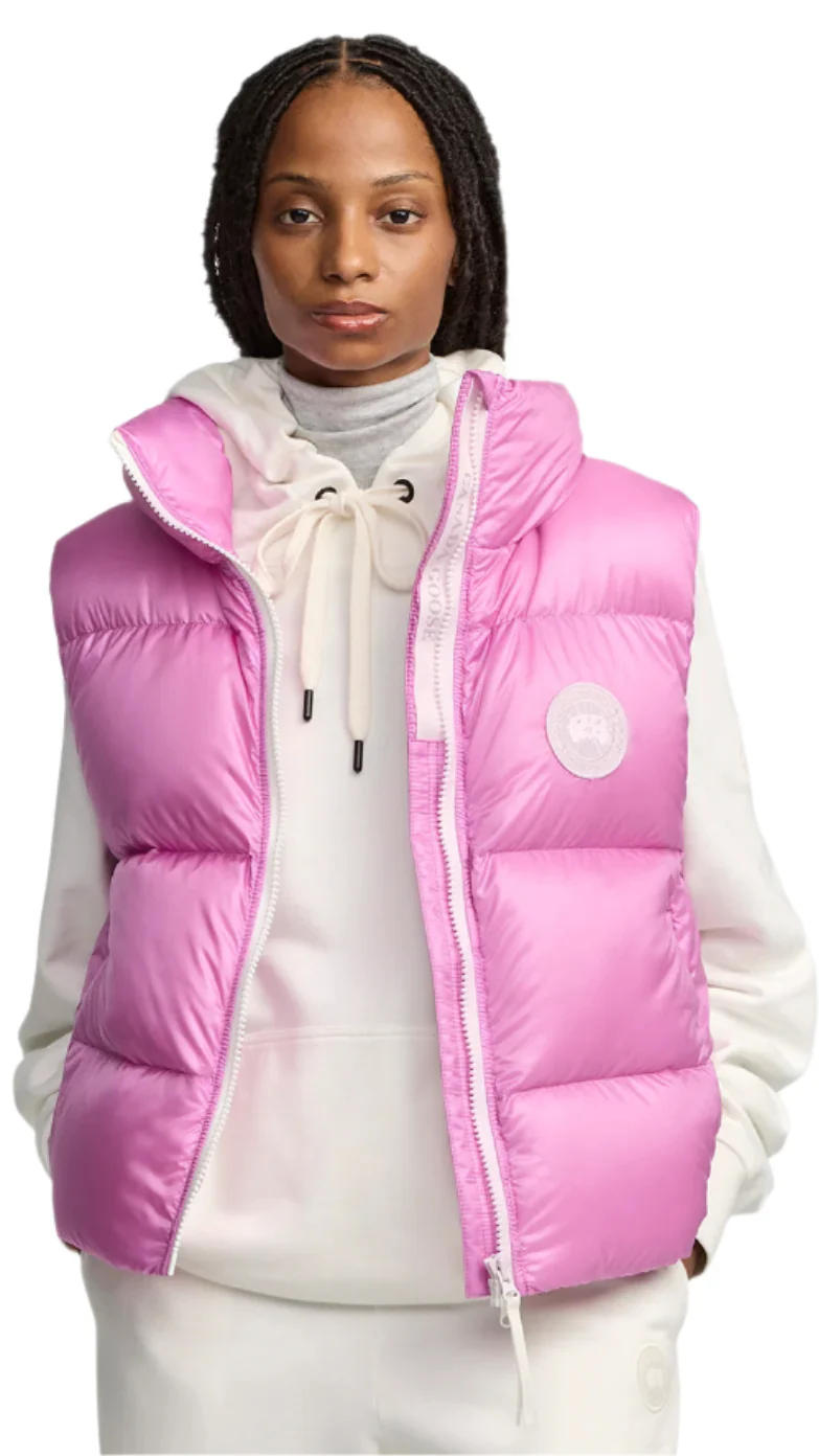 Cypress Puffer Vest White Disc Twilight Magenta