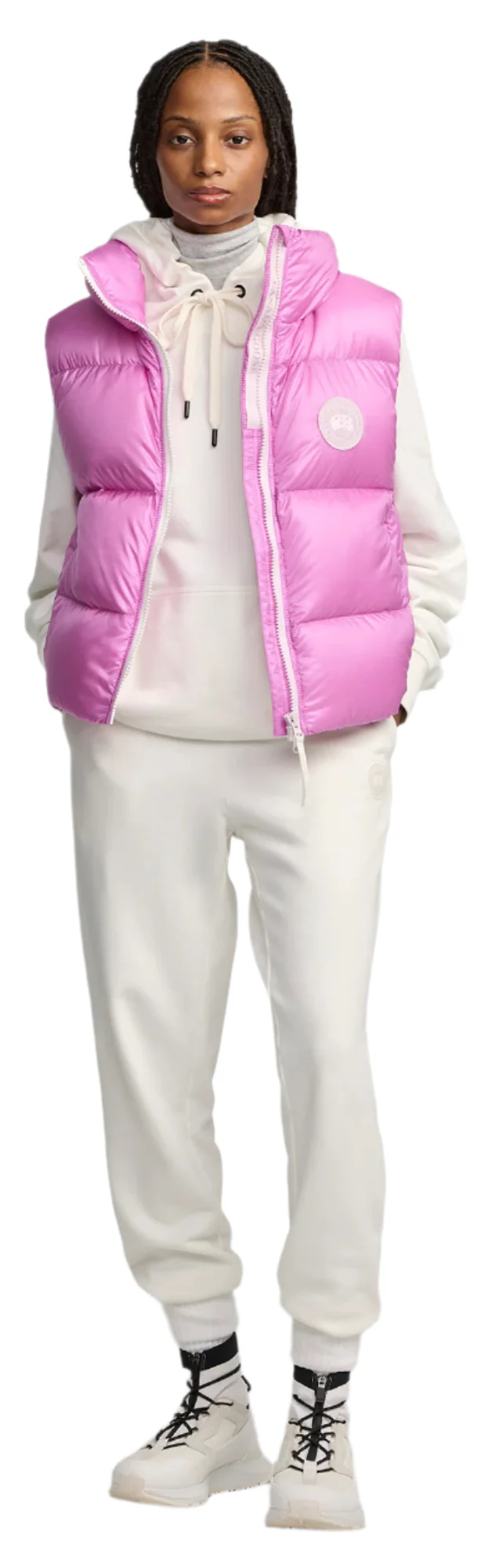 Cypress Puffer Vest White Disc Twilight Magenta - Image 4
