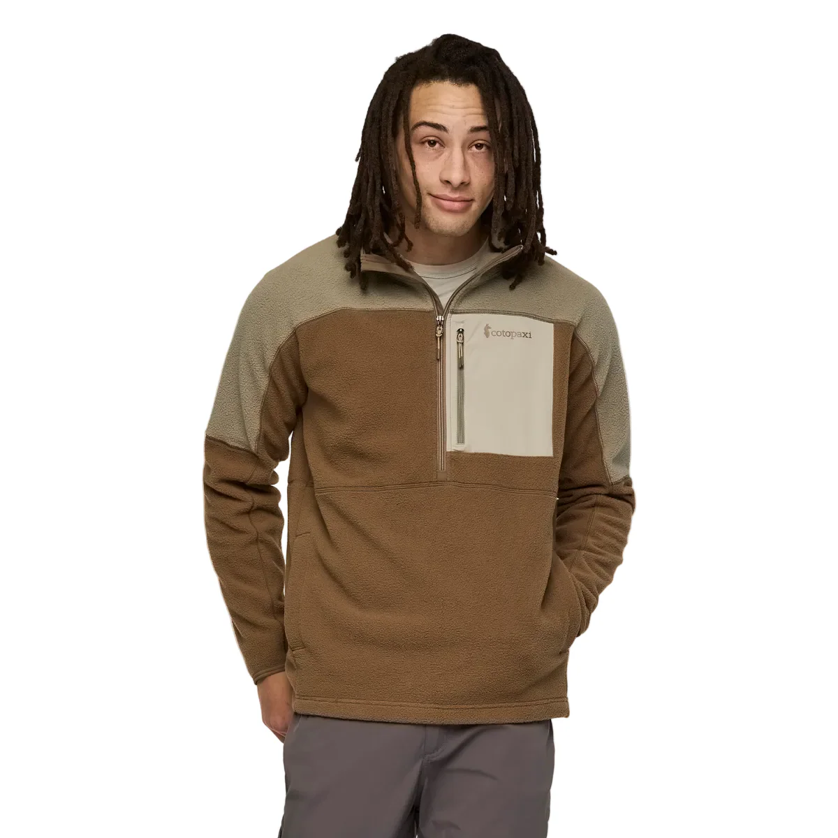 Abrazo Fleece Half-zip Jacket Stone And Dune - Image 2