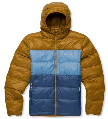 Fuego Max Down Hooded Jacket Bronze And Deep Sea - Image 2