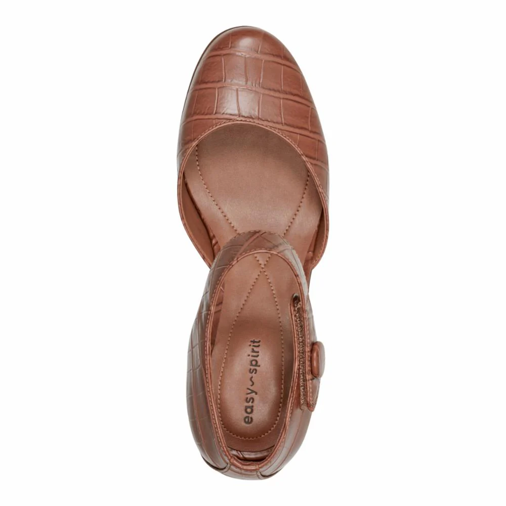 Clarice3 - Medium Brown Wide - 2tone Croco Pu Brown - Image 4