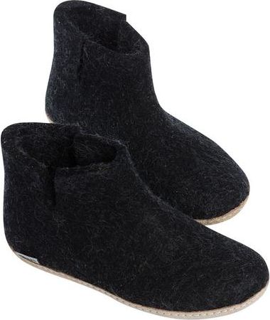 Wool Felt Boot Leather Sole Charcoal - Image 2