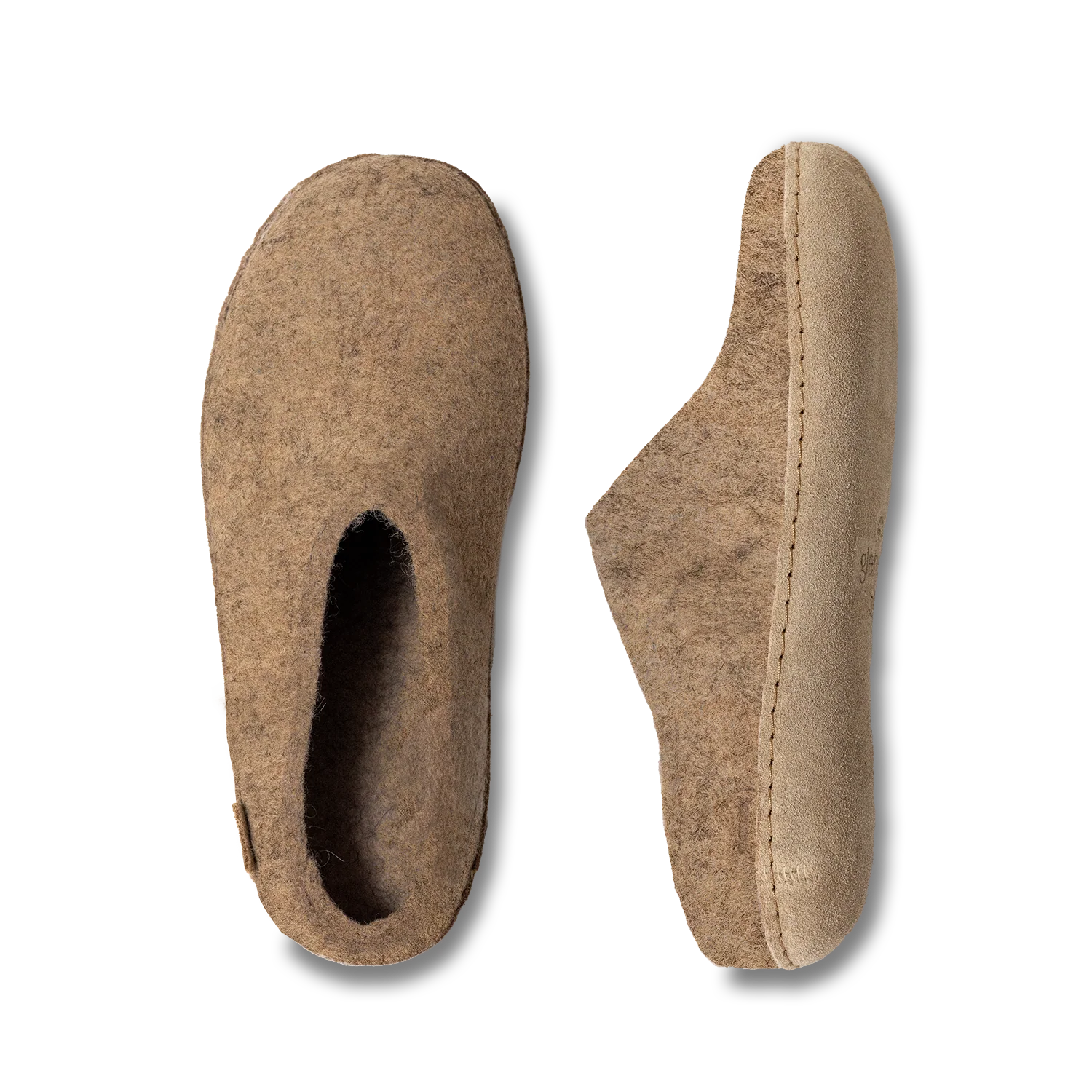 Wool Felt Clog Leather Sole - Image 3