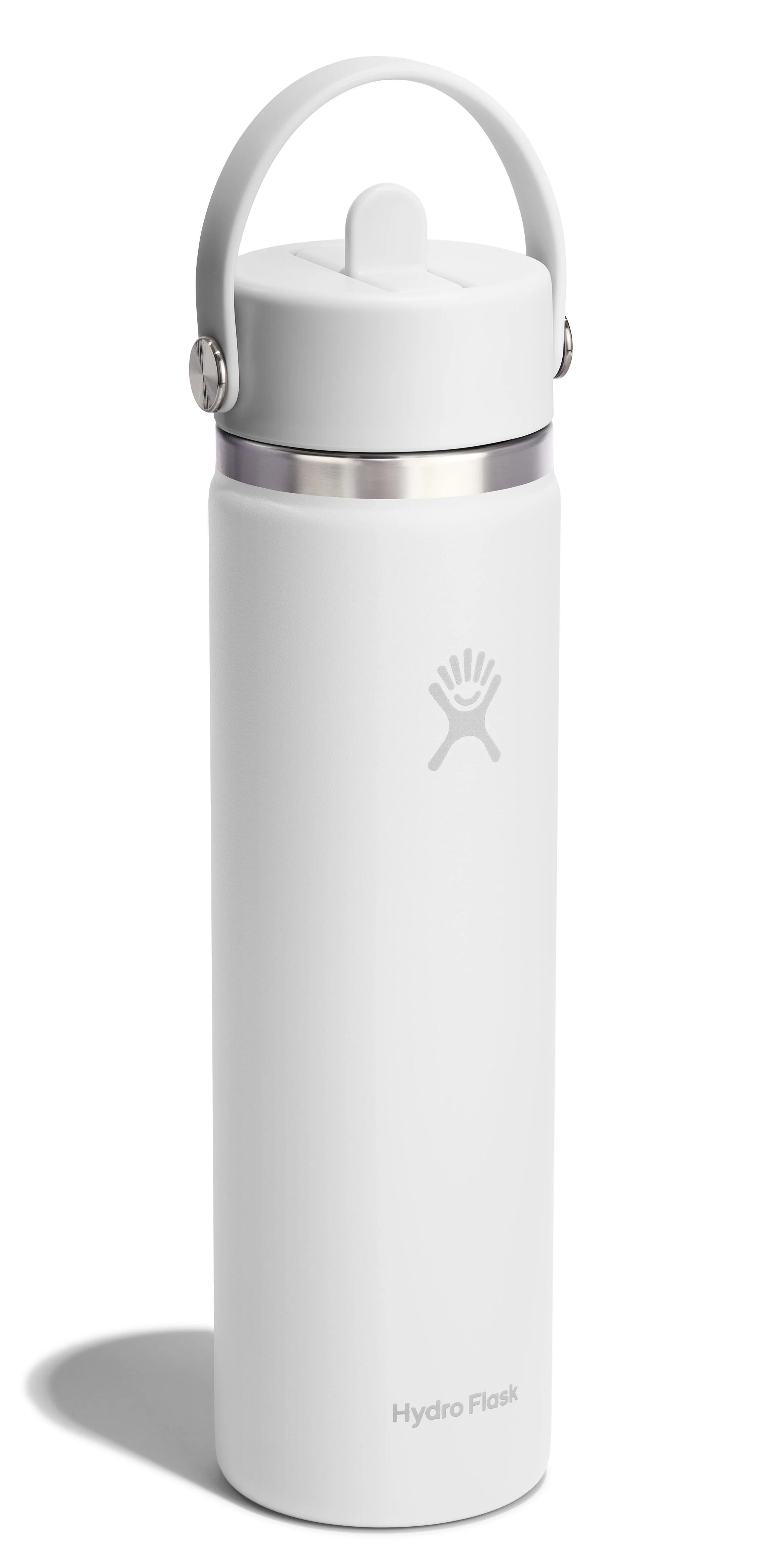 24oz Wide Flex Straw Cap White