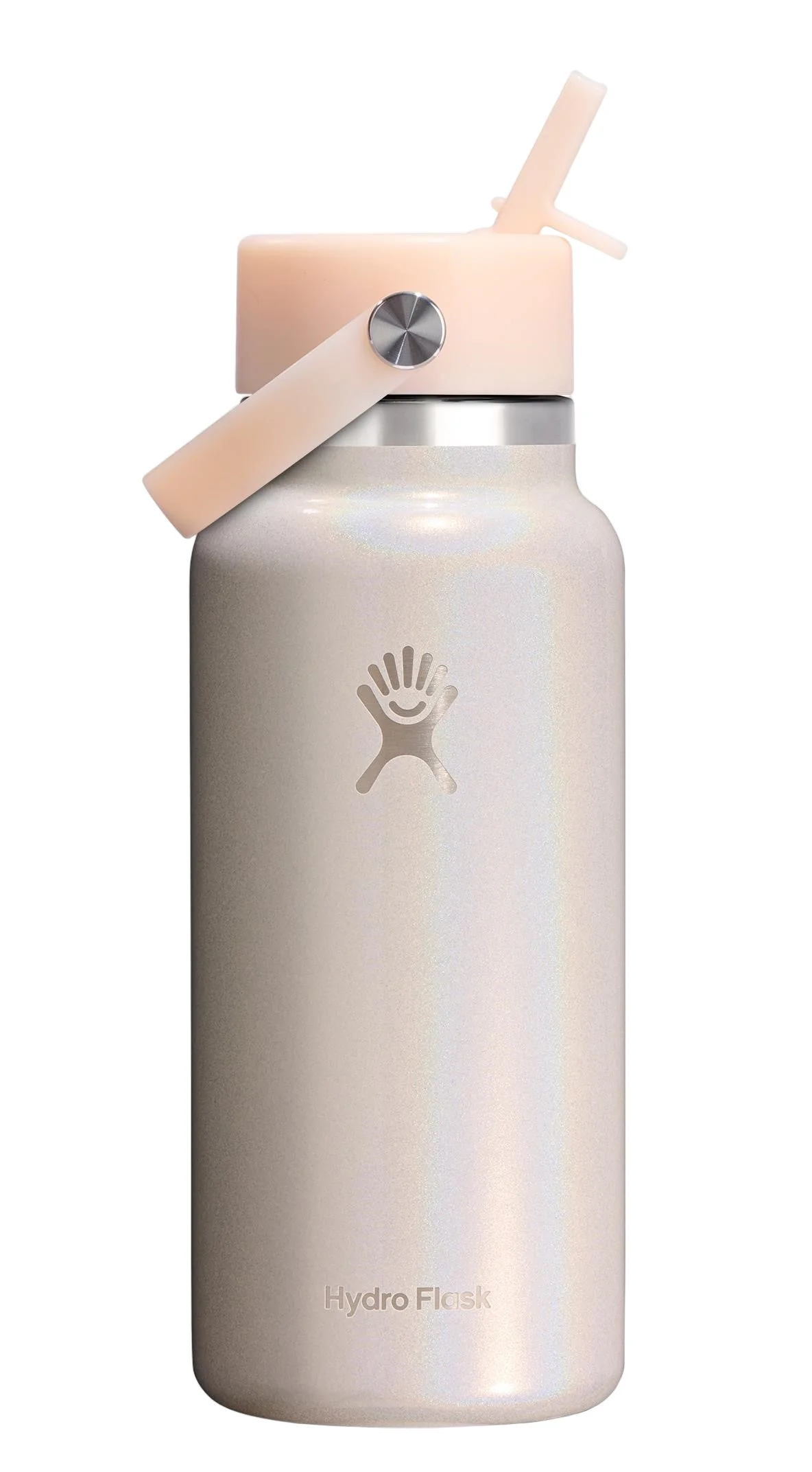 32oz Wide Flex Straw Glimmer Cream