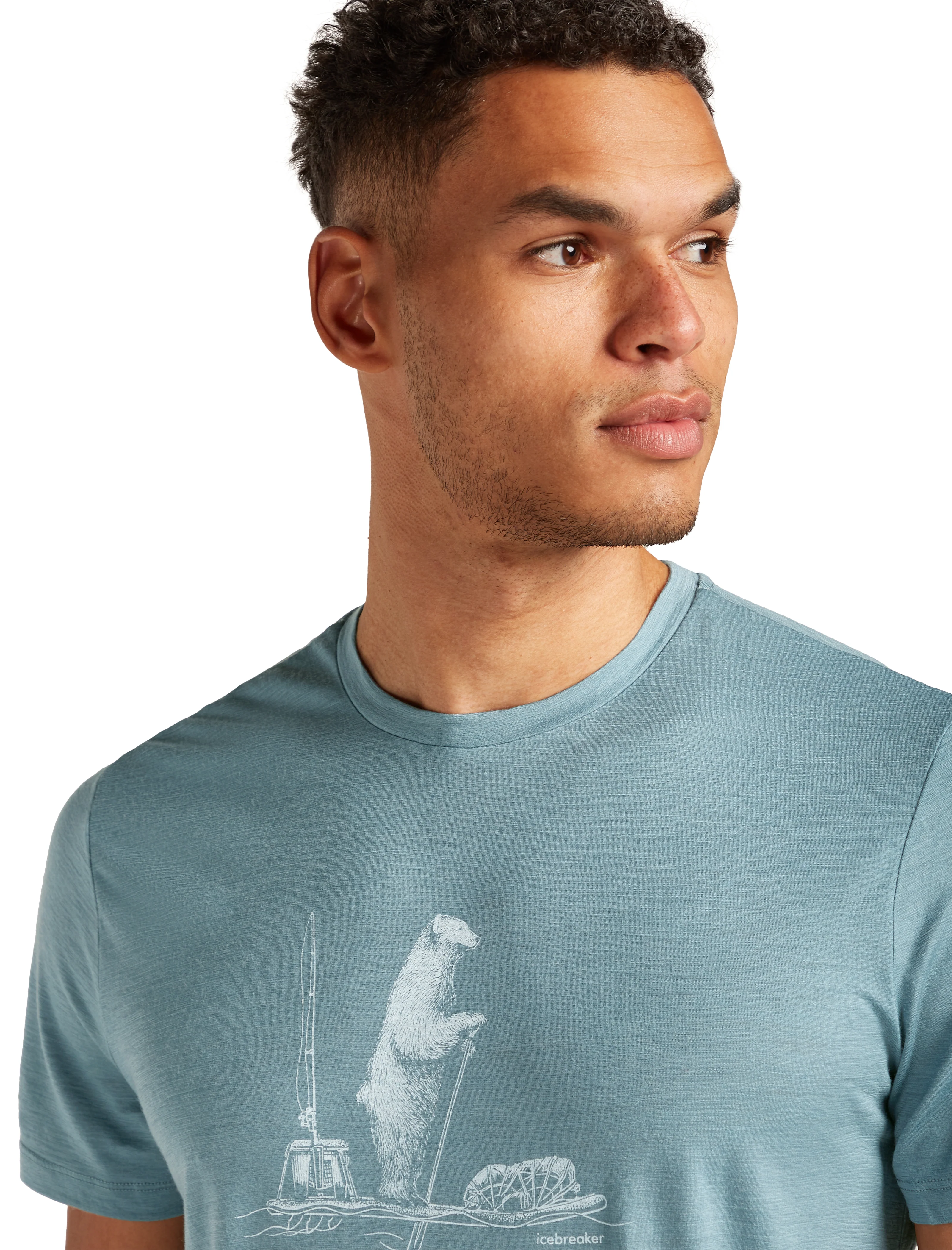 M Merino 150 Tech Lite SS Tee Polar Paddle Blue Ash - Image 3