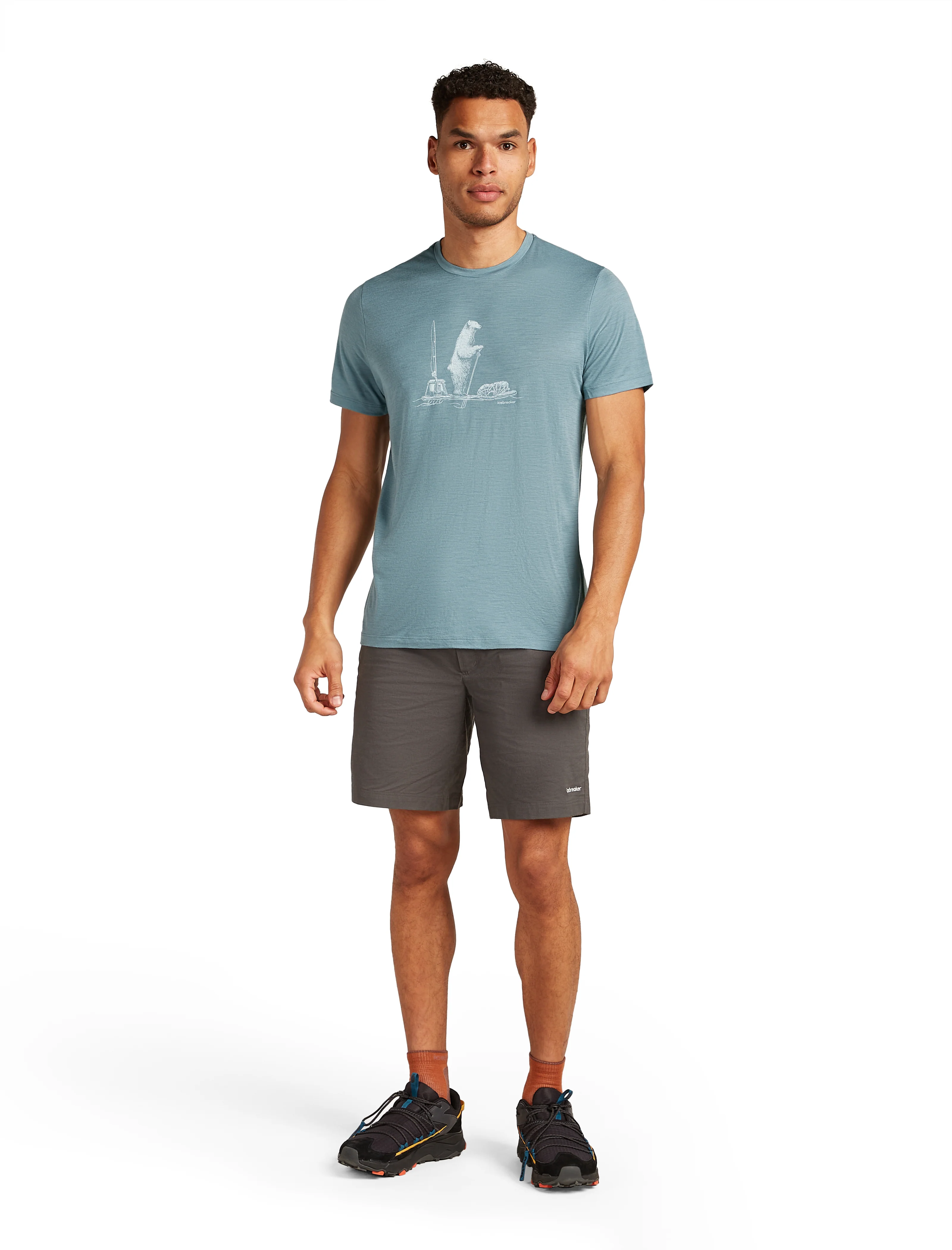 M Merino 150 Tech Lite SS Tee Polar Paddle Blue Ash - Image 4