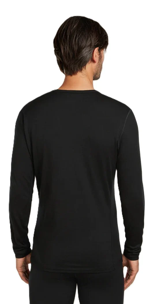 Mens Merino 200 Oasis LS Crewe Black