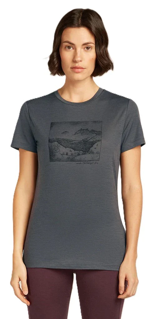 Womens Merino 150 Tech Lite SS Tee Lake View Obsidian