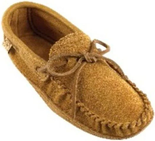Ladies Dark Tan Suede Cow Hide Trim - Made In Canada