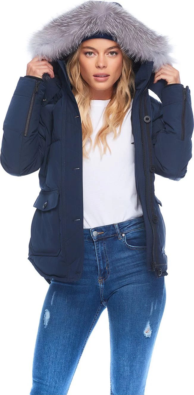 Anguille Jacket True Navy Frost Fox Fur