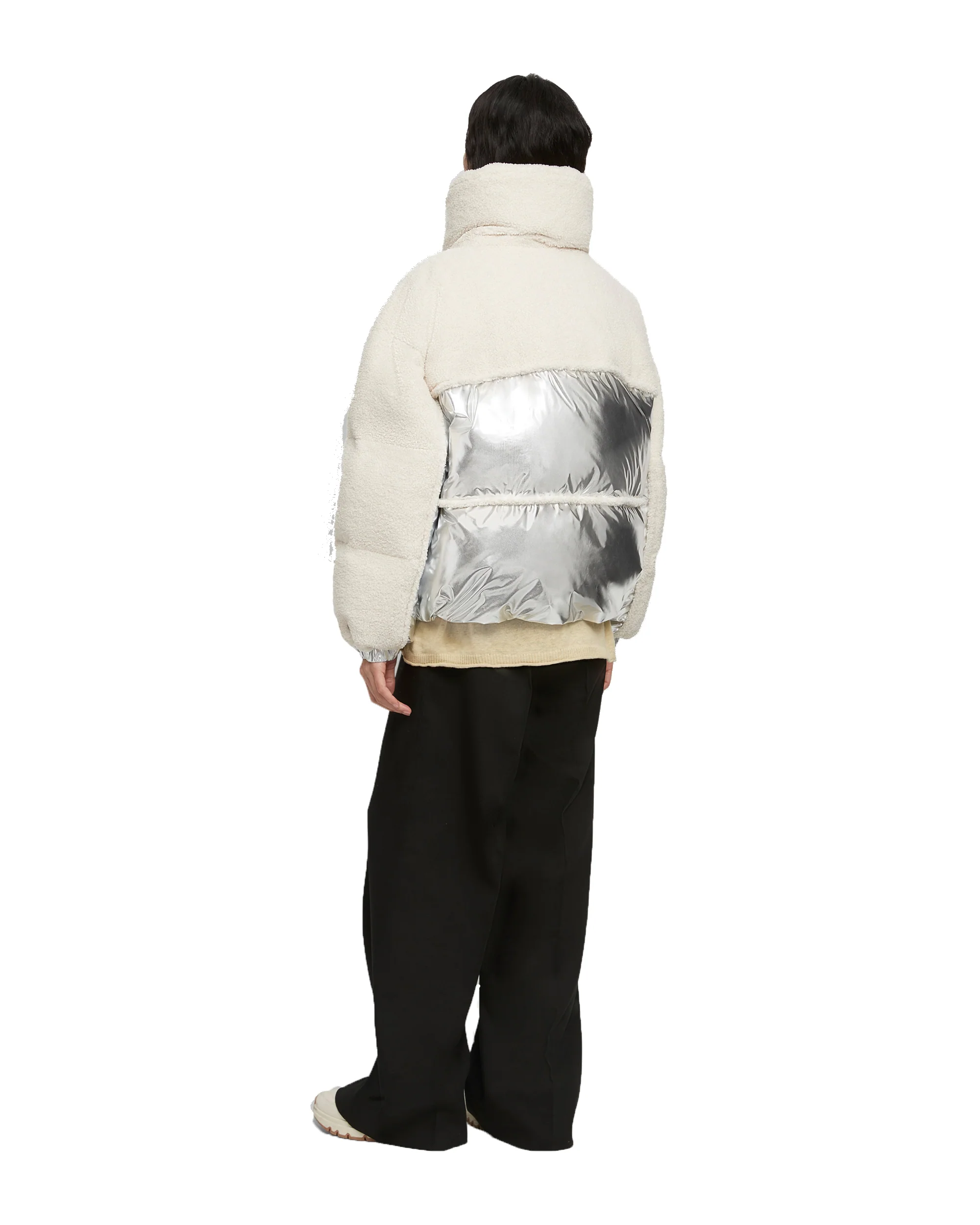 Elmira Sherpa Puffer Silver Ivory - Image 3