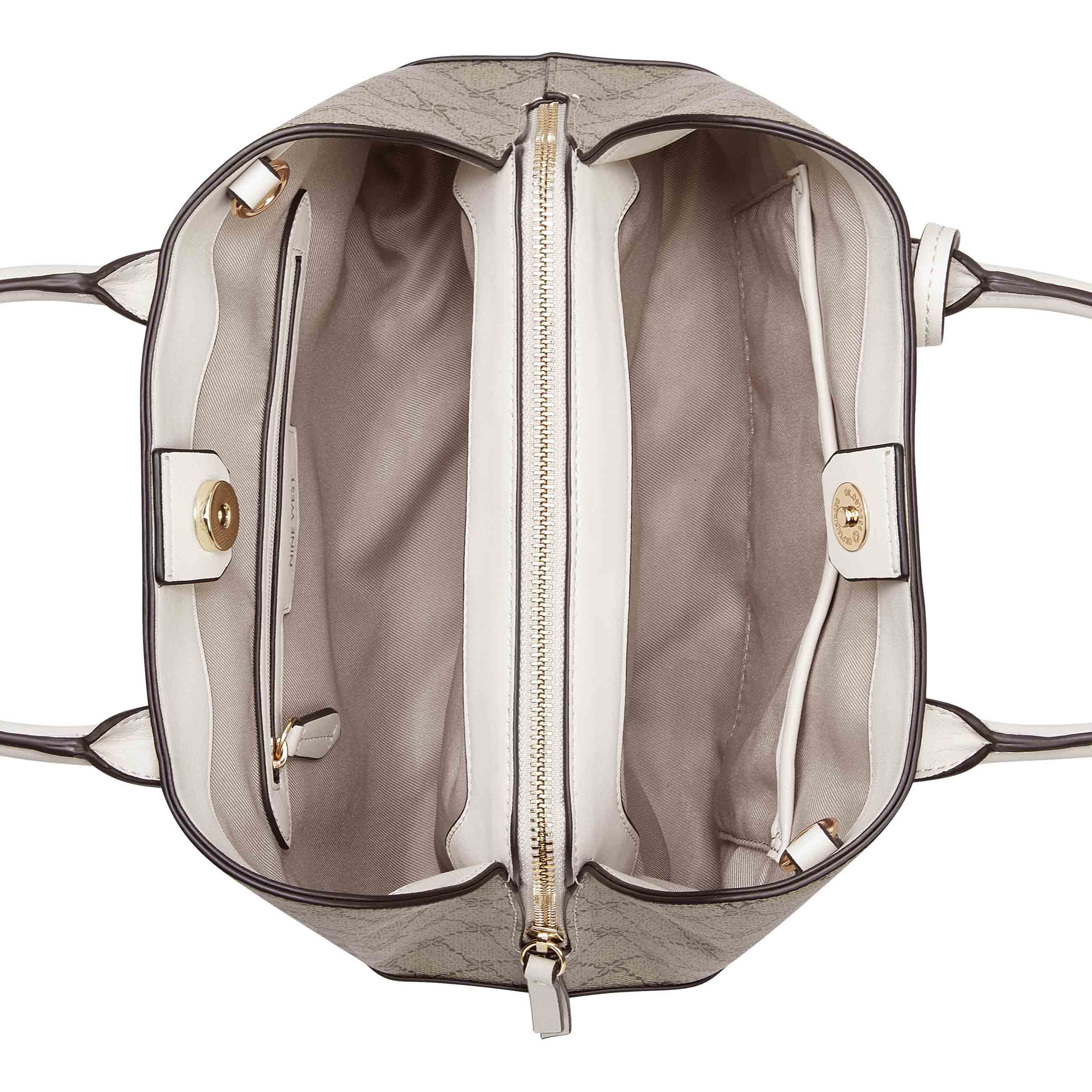 Brooklyn 3 Comp Satchel Beige Logo/Milk - Image 3