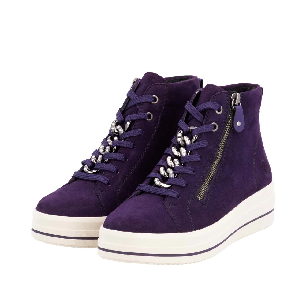 Aubergine Lace Up Boot - Image 8