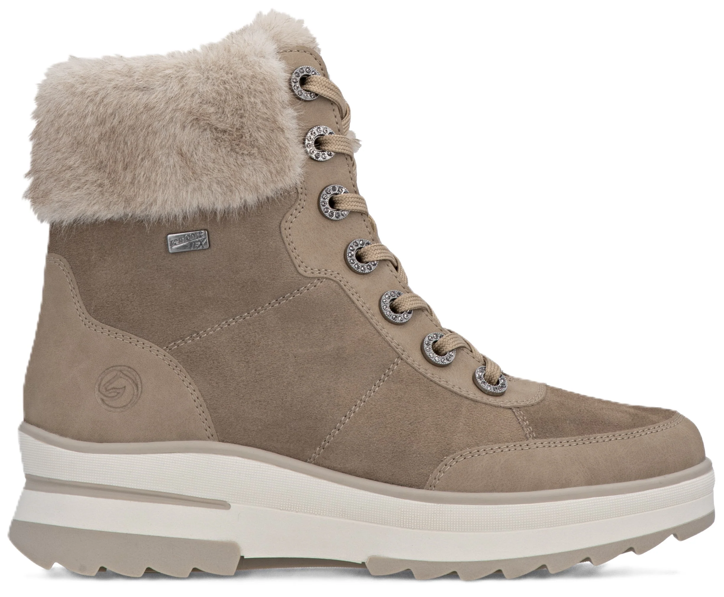 Beige Lace Up Boot