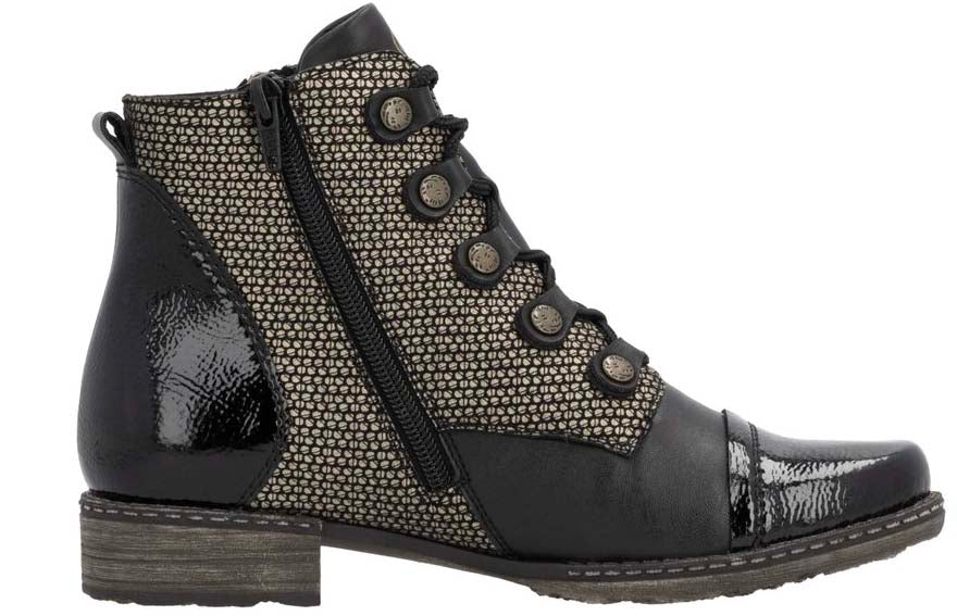 Black/Grey Lace Up Fur Lined - Image 2