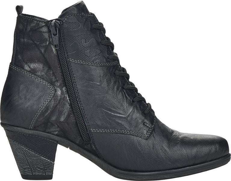 Black Heeled Lace Up Boot - Image 2