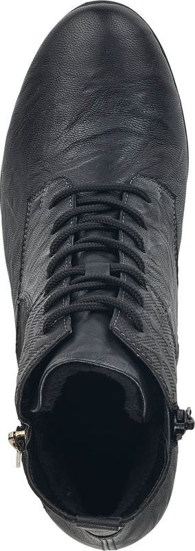 Black Heeled Lace Up Boot - Image 4