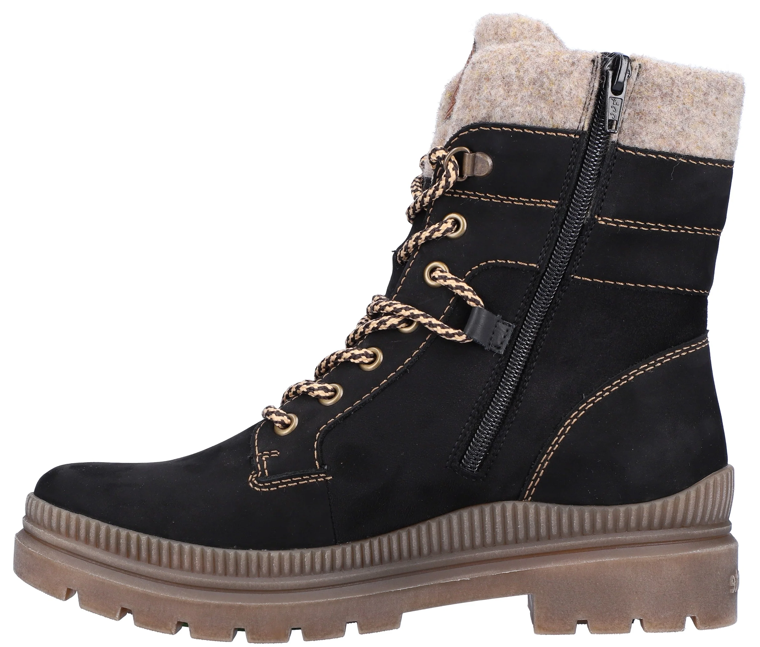 Black Lace Up Boot - Image 2