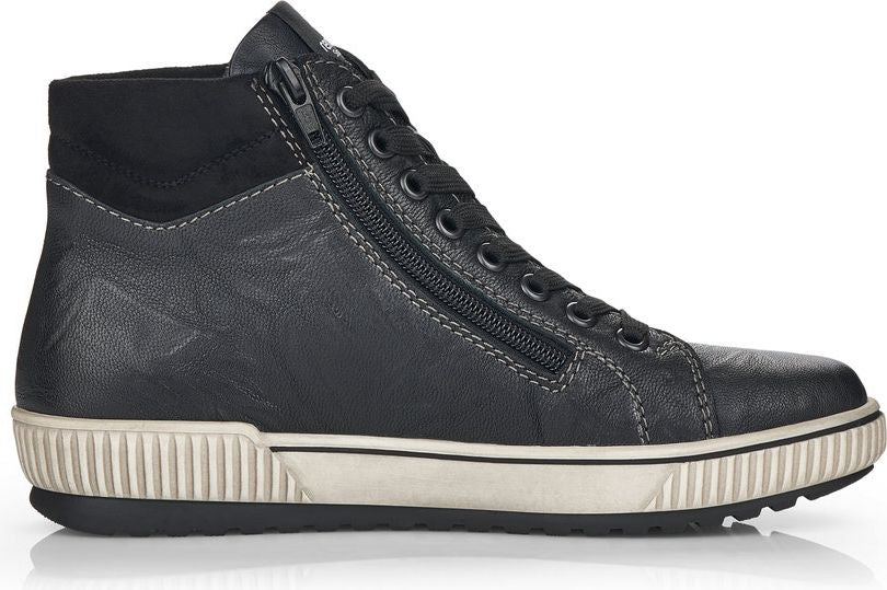 Black Lace Up W Side Zip - Image 2