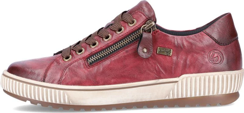 Burgundy Lace Up W Side Zip - Image 3
