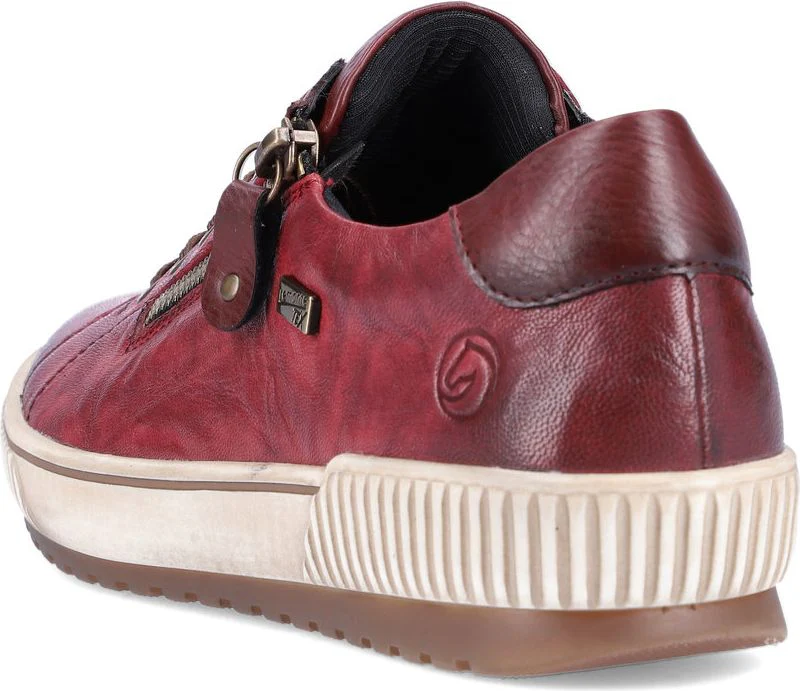 Burgundy Lace Up W Side Zip - Image 5