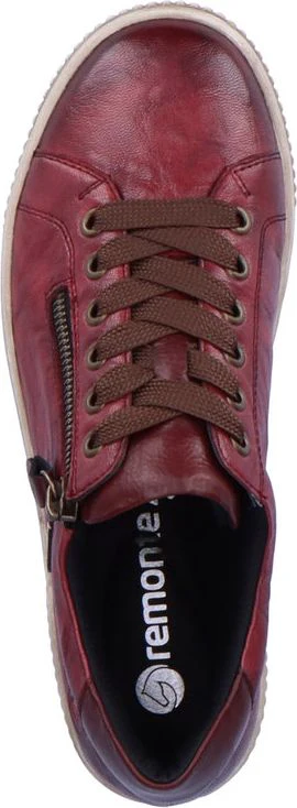 Burgundy Lace Up W Side Zip - Image 6