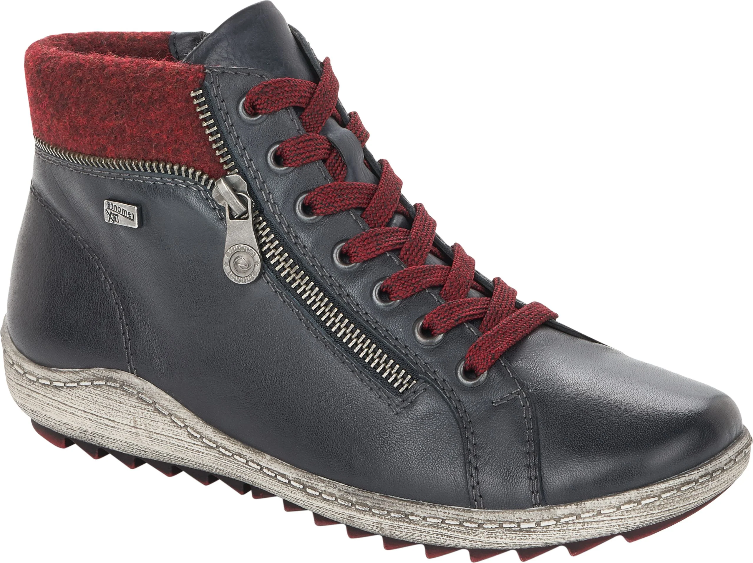 Navy/Red Lace Up Boot - Image 2