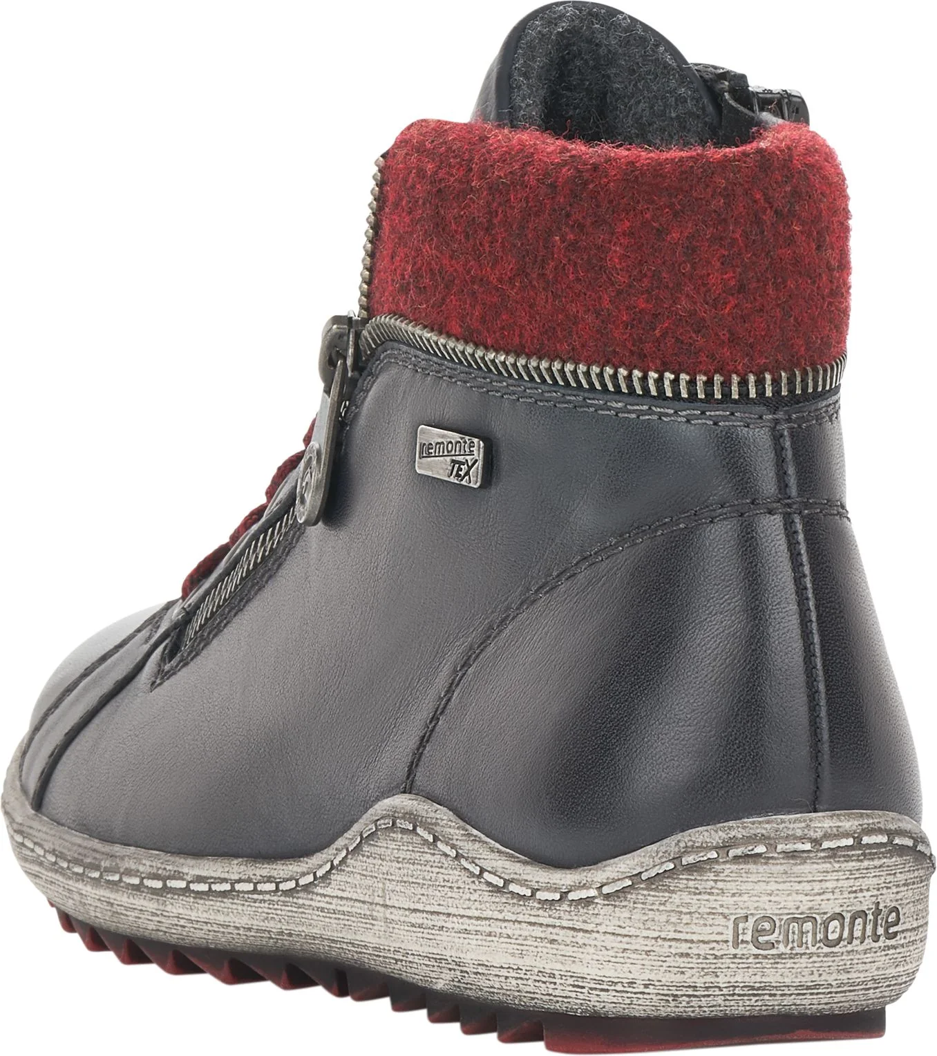 Navy/Red Lace Up Boot - Image 3