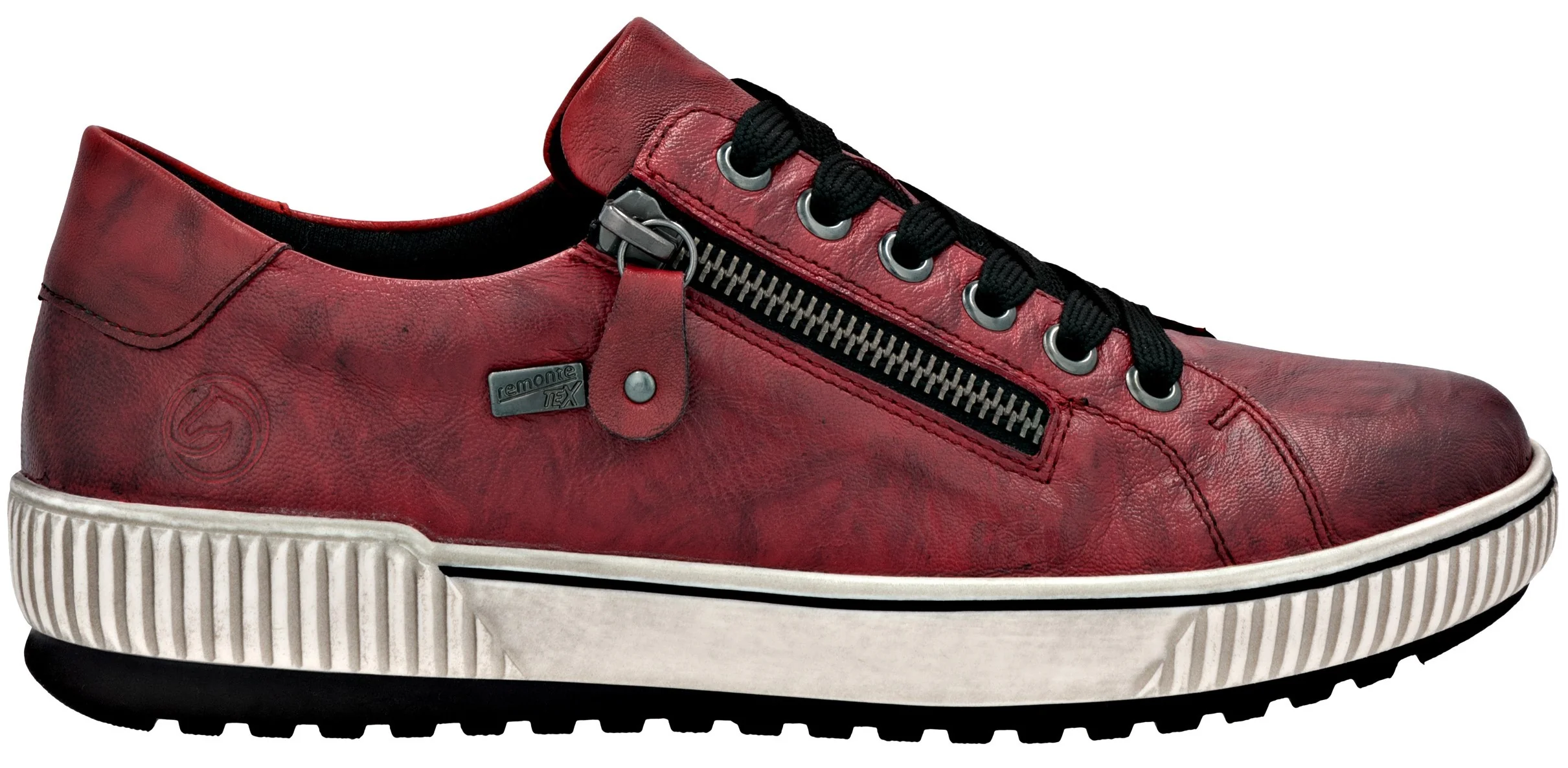 Red Lace Up W Side Zip