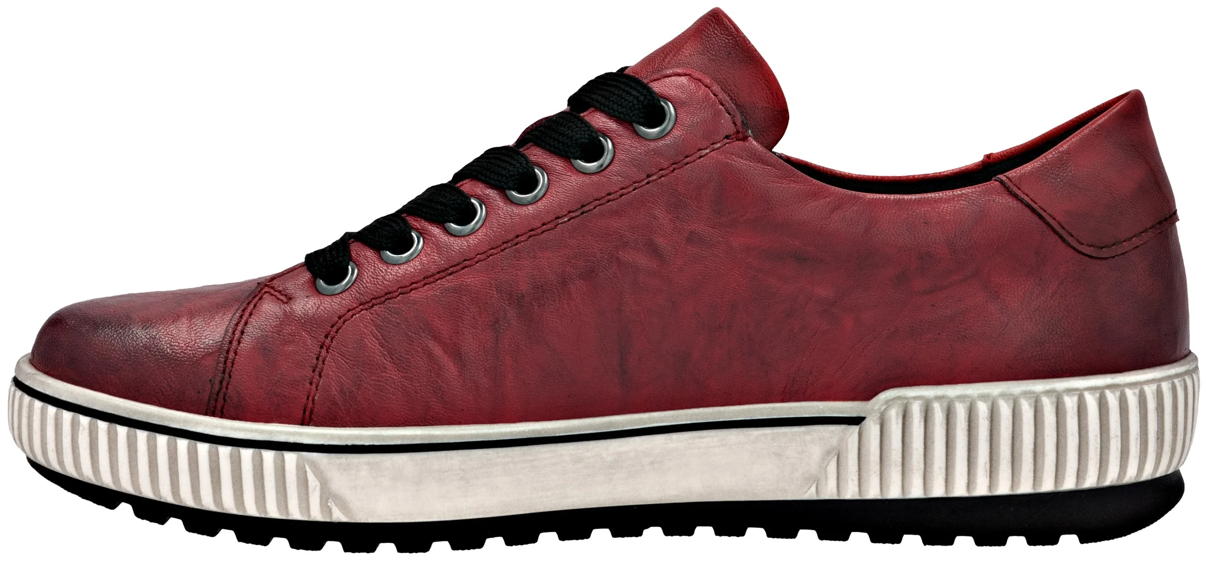 Red Lace Up W Side Zip - Image 2