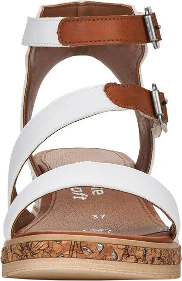 White Ankle Strap Wedge Sandal - Image 4