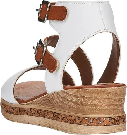 White Ankle Strap Wedge Sandal - Image 5