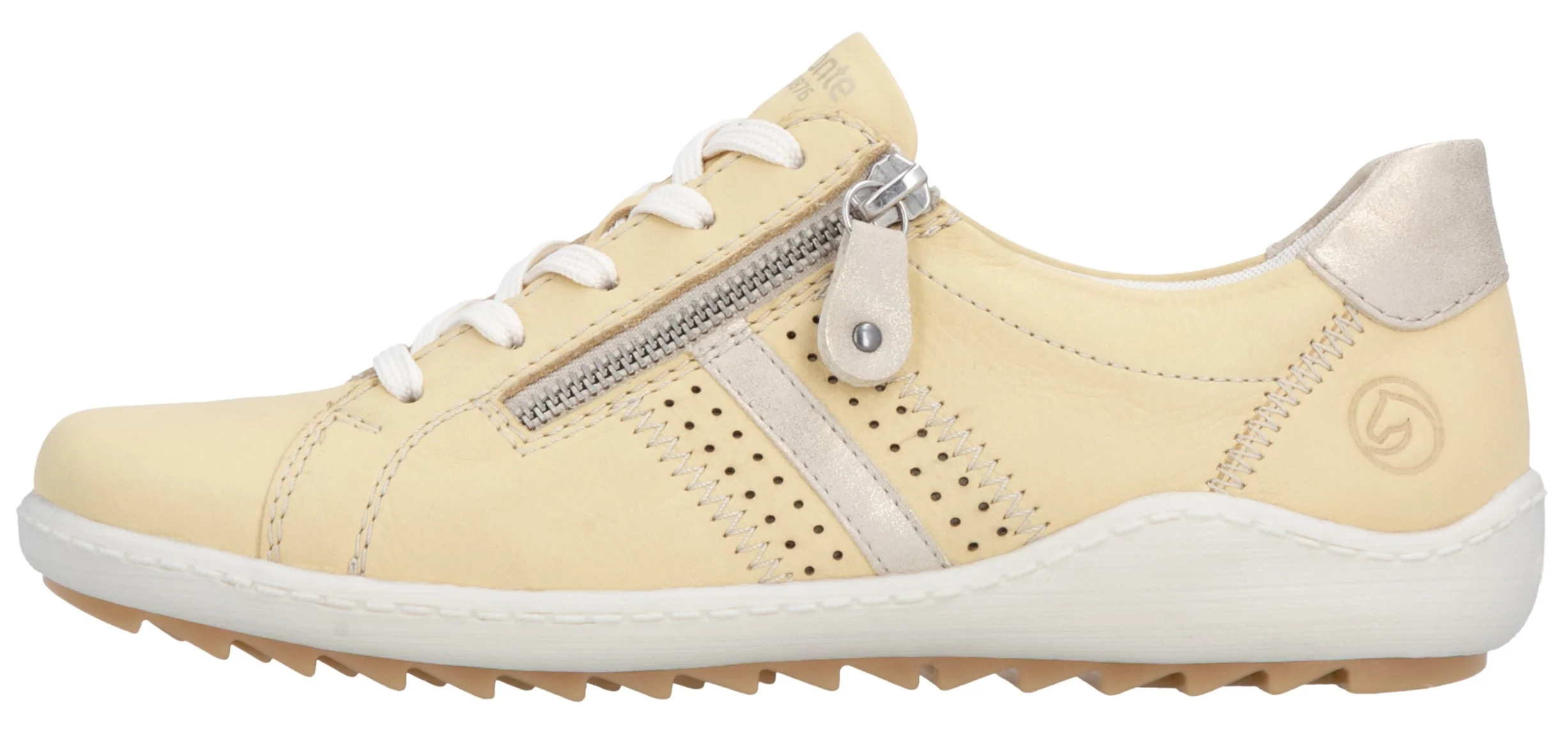 Yellow Lace Up W Side Zip - Image 2