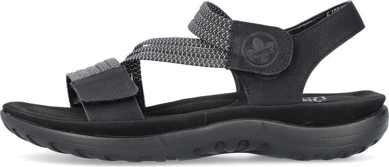 Black Cross Strap Sandal - Image 3