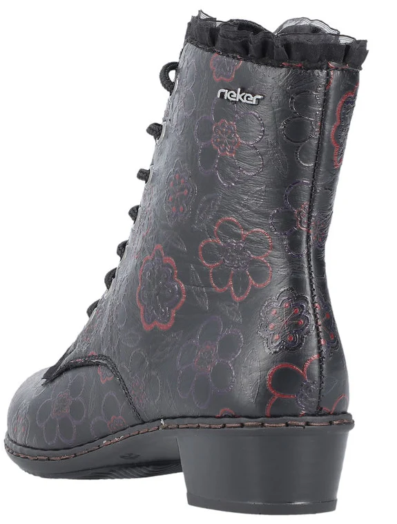 Black Multi Lace Up Boot - Image 5