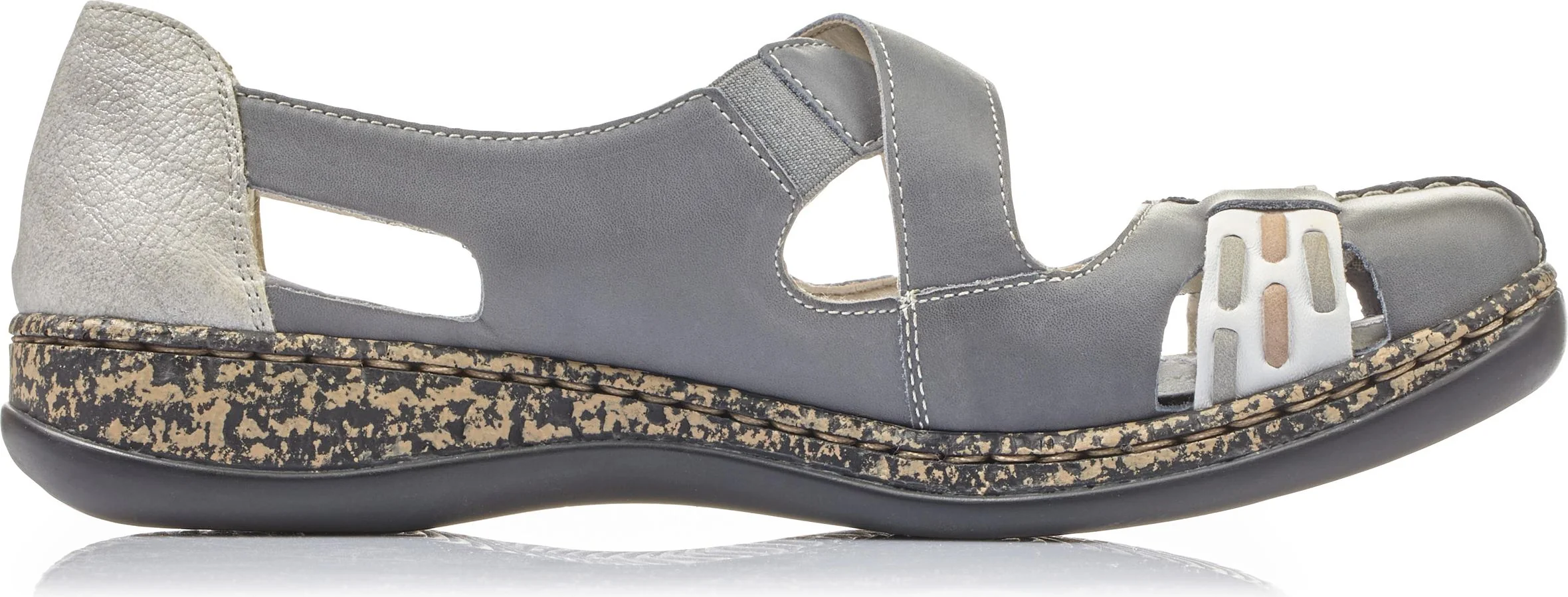 Grey Criss Cross Velcro Shoe - Image 2