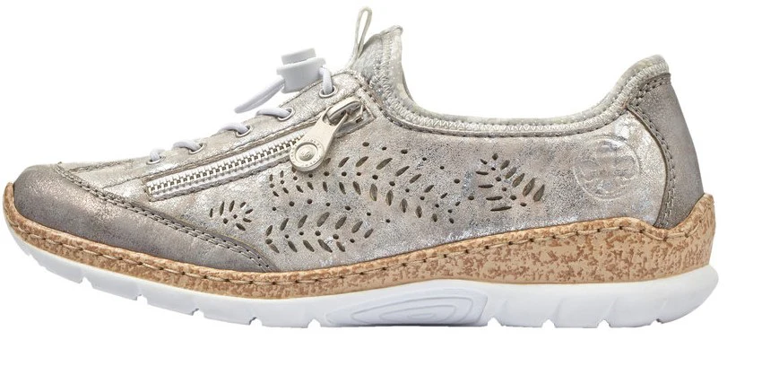 Grey Elastic Lace Slip On - Image 3