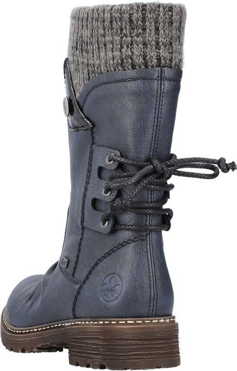 Navy Back Lace Boot - Image 5
