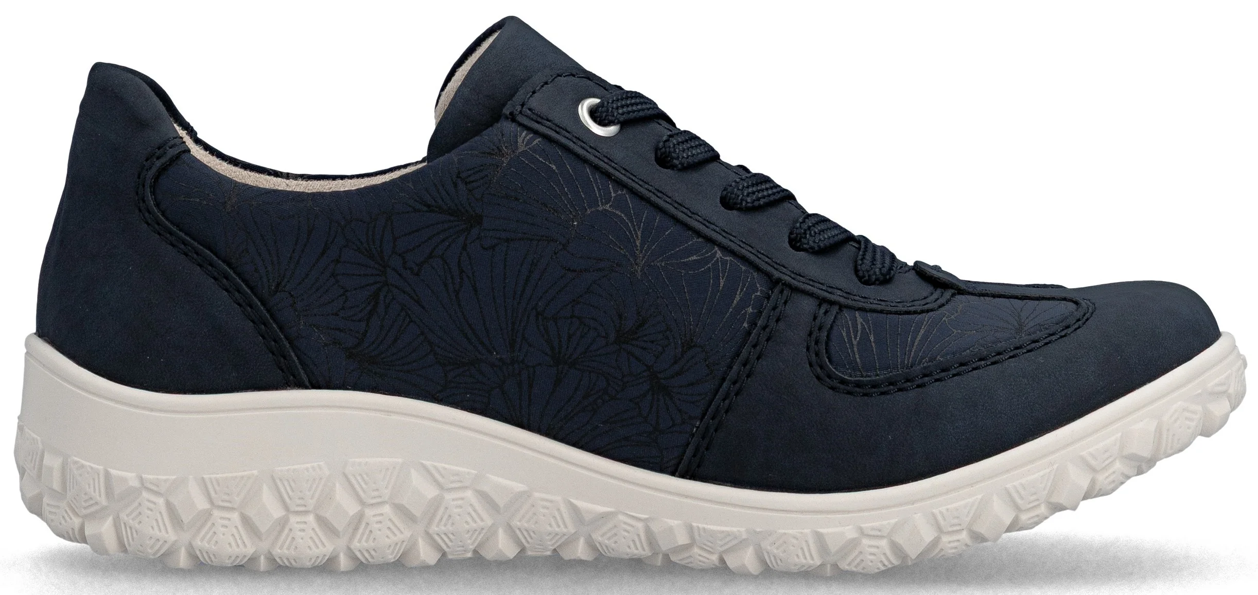 Navy Lace Up W Side Zip