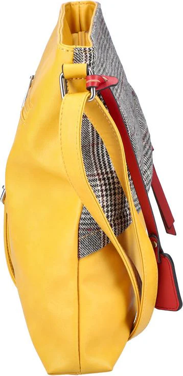 Purse Yellow With Grey/Red Plaid - Image 4
