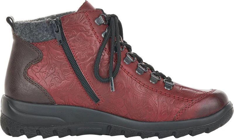 Red Short Lace Up Boot - Image 3
